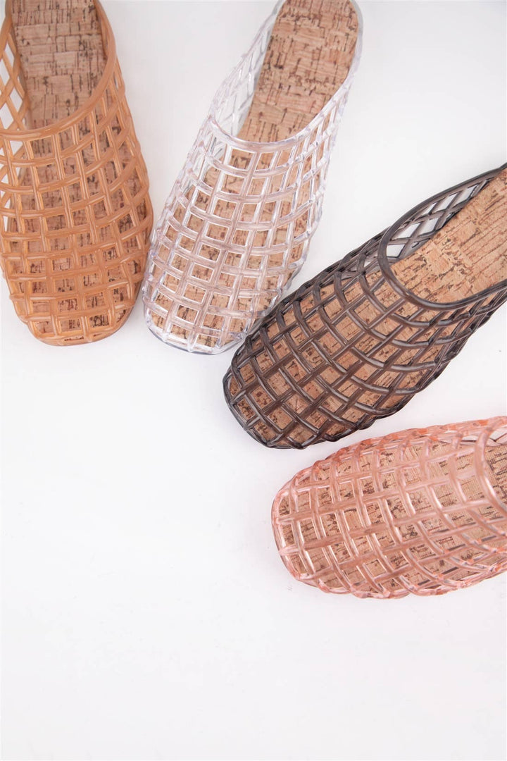 Jelly Basket Mule Slide Flats