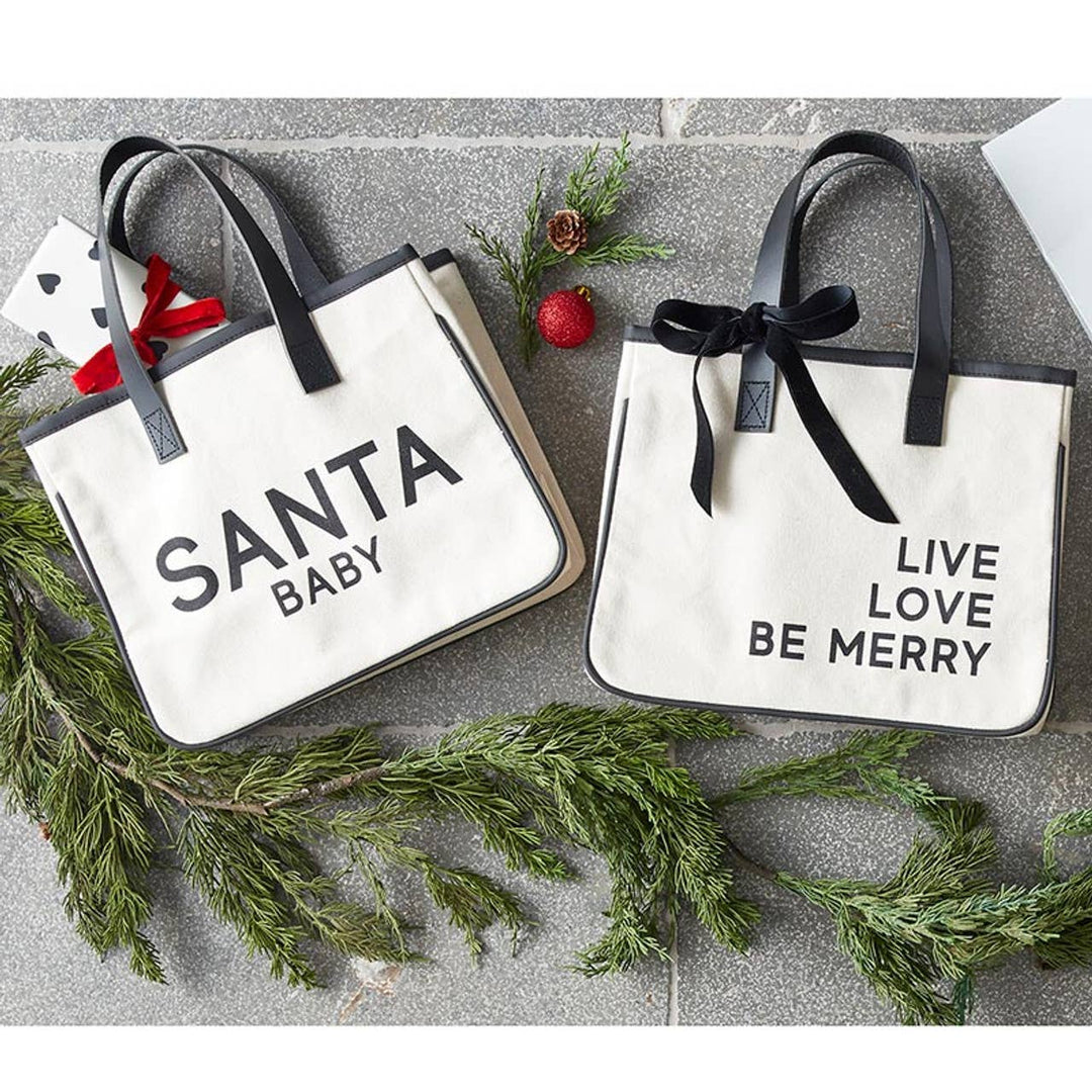 Mini Canvas Tote - Santa Baby
