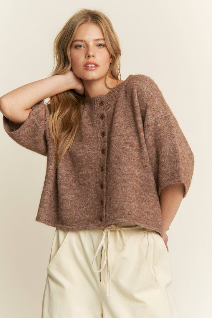 Cropped Boxy Cardigan