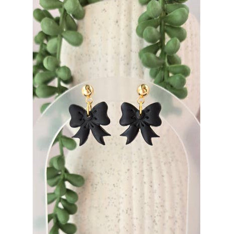 Black Bow Earrings
