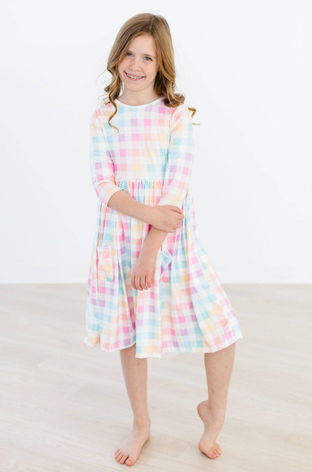 Pastel Plaid Twirl Dress
