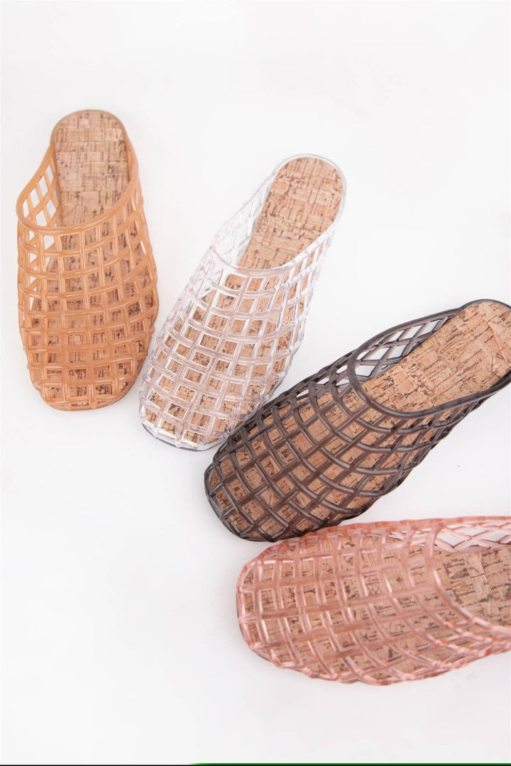 Jelly Basket Mule Slide Flats