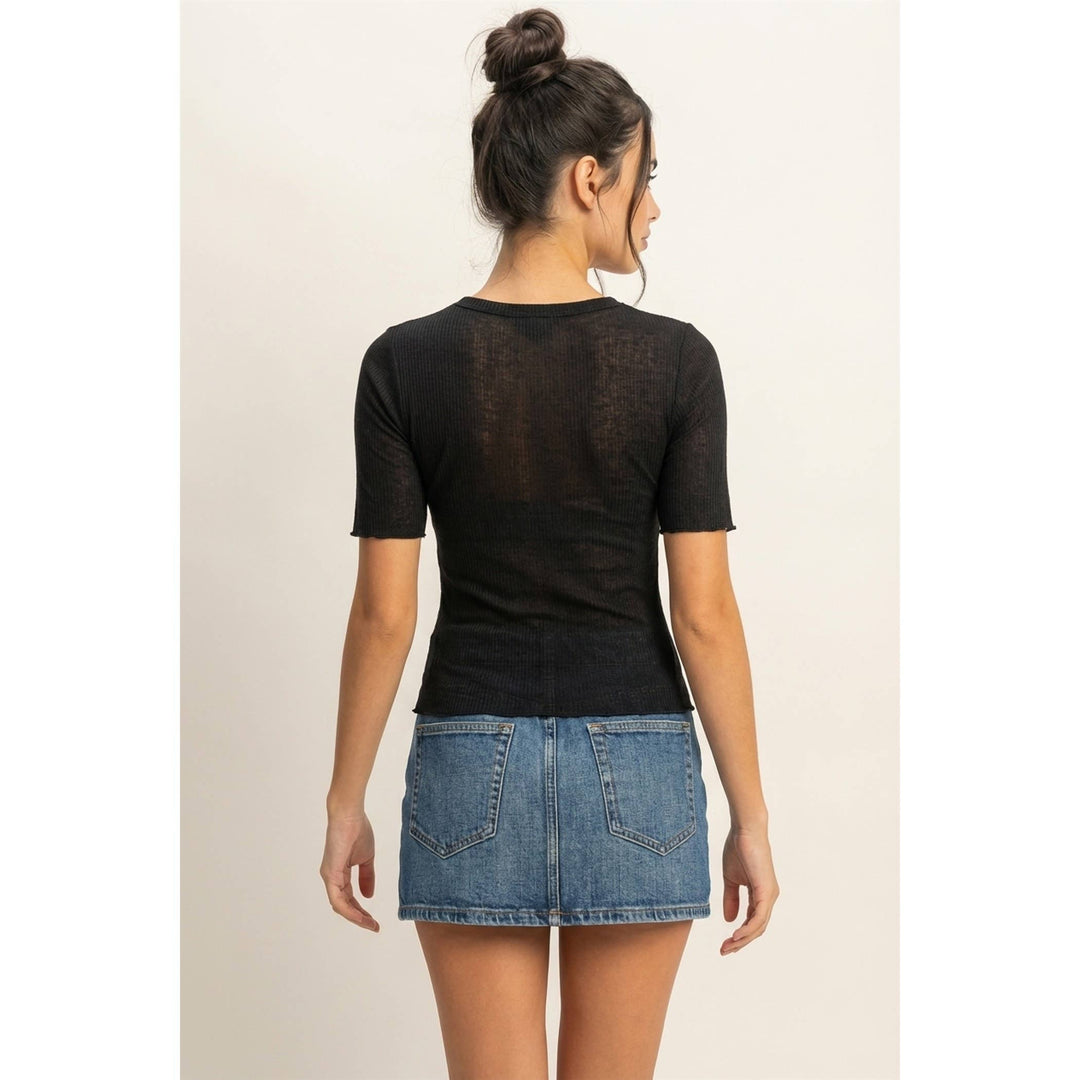 Ribbed Short Sleeve Top