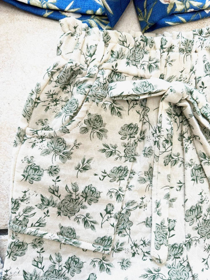 Girls Flower Print Easy Shorts