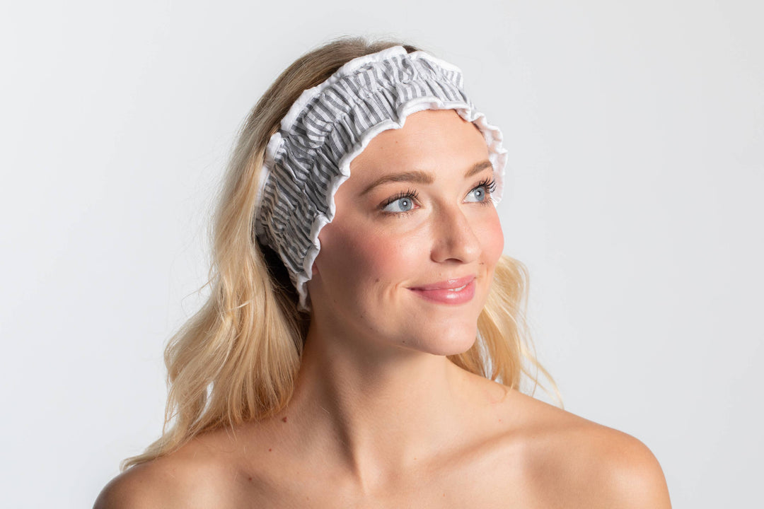 Seersucker Spa Headband - Black