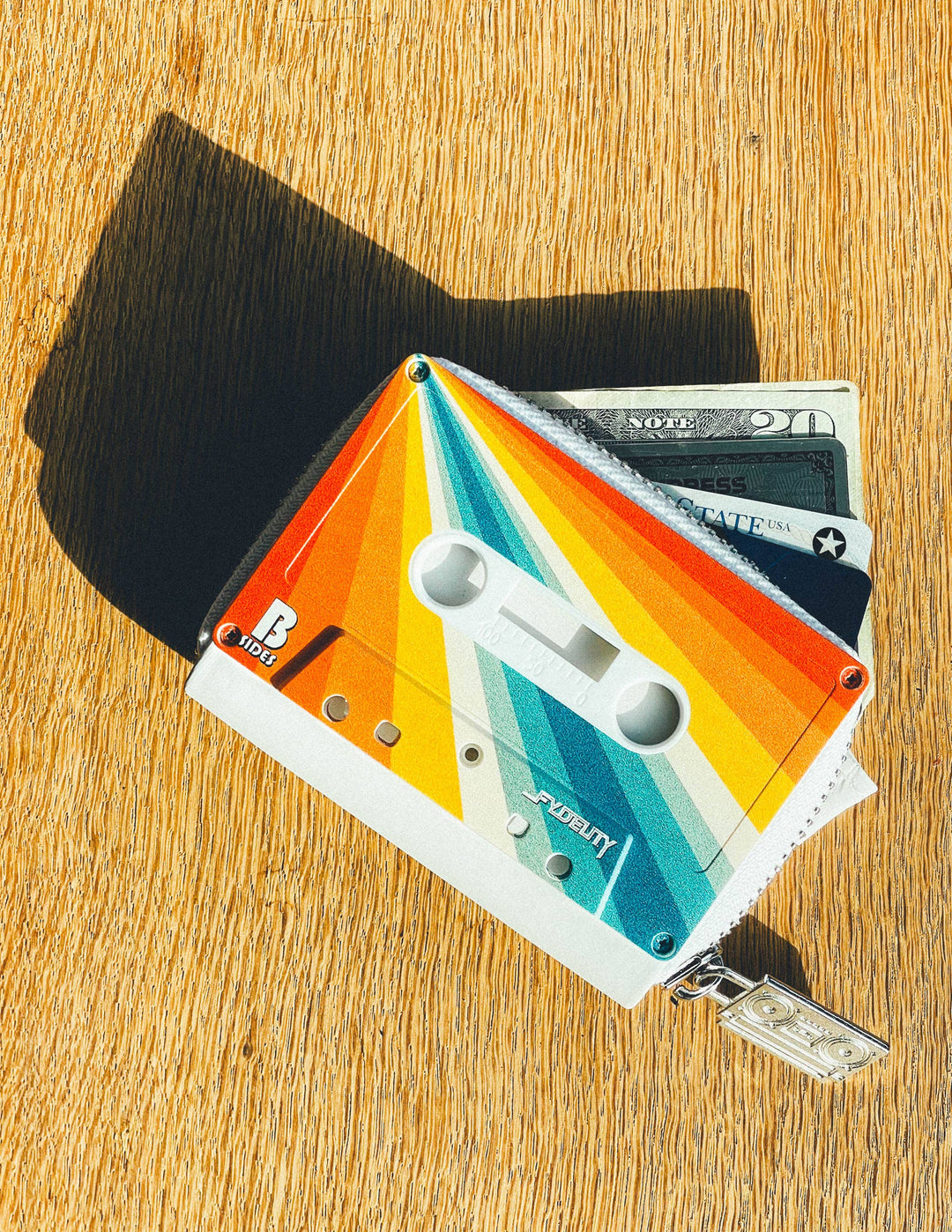 Retro 80s Cassette Wallet -Rainbow