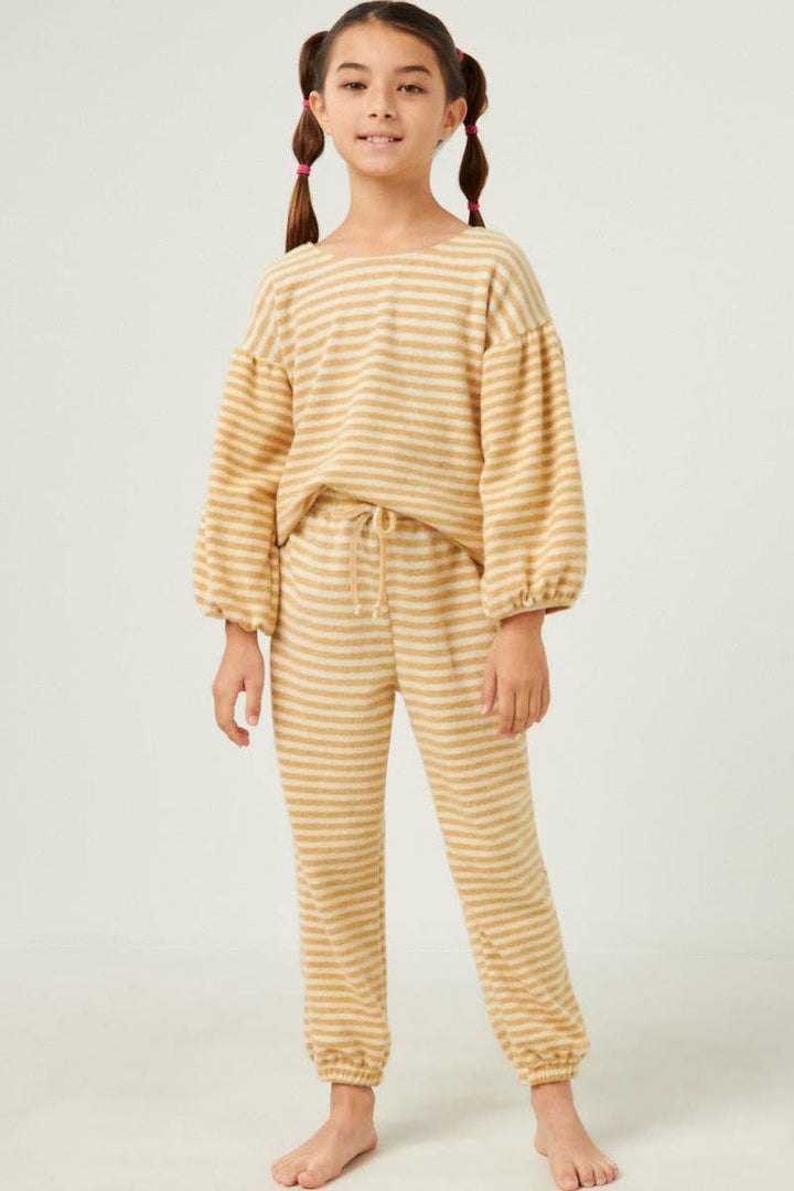 Girls Brushed Stripe Knit Top
