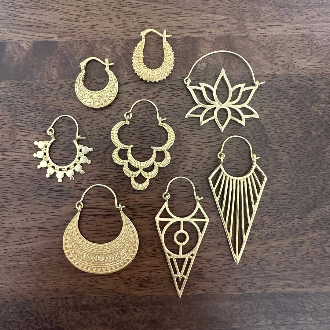18K Gold Plated Triangle Earrings