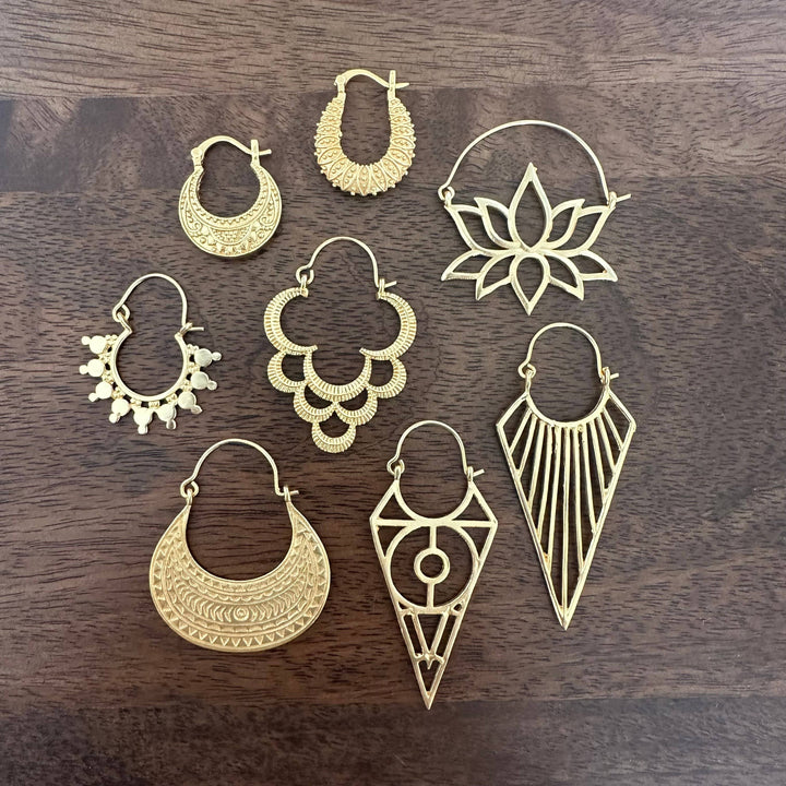 18K Gold Plated Triangle Earrings