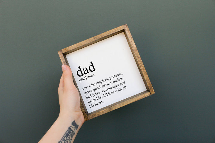 Dad Definition Wood Sign Black