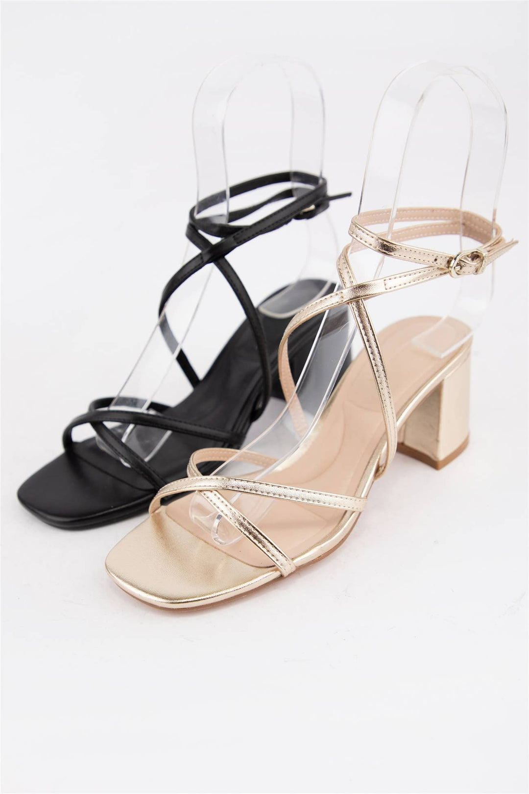 Minimal Strap Block Heel Sandals