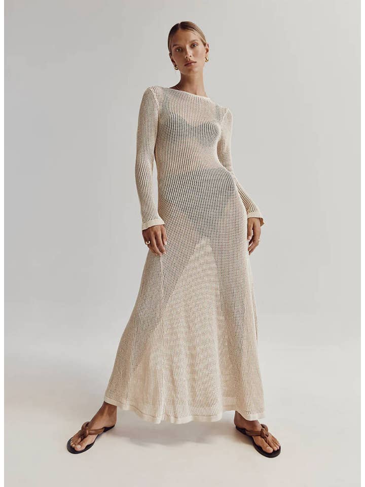 Hollow Out Midi Dress Bikini Cover