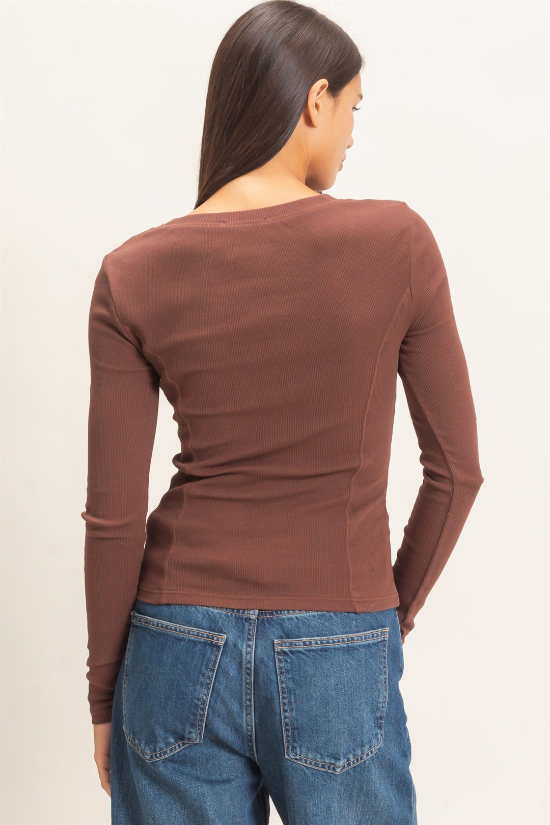 Scoop Neck Long Sleeve Top