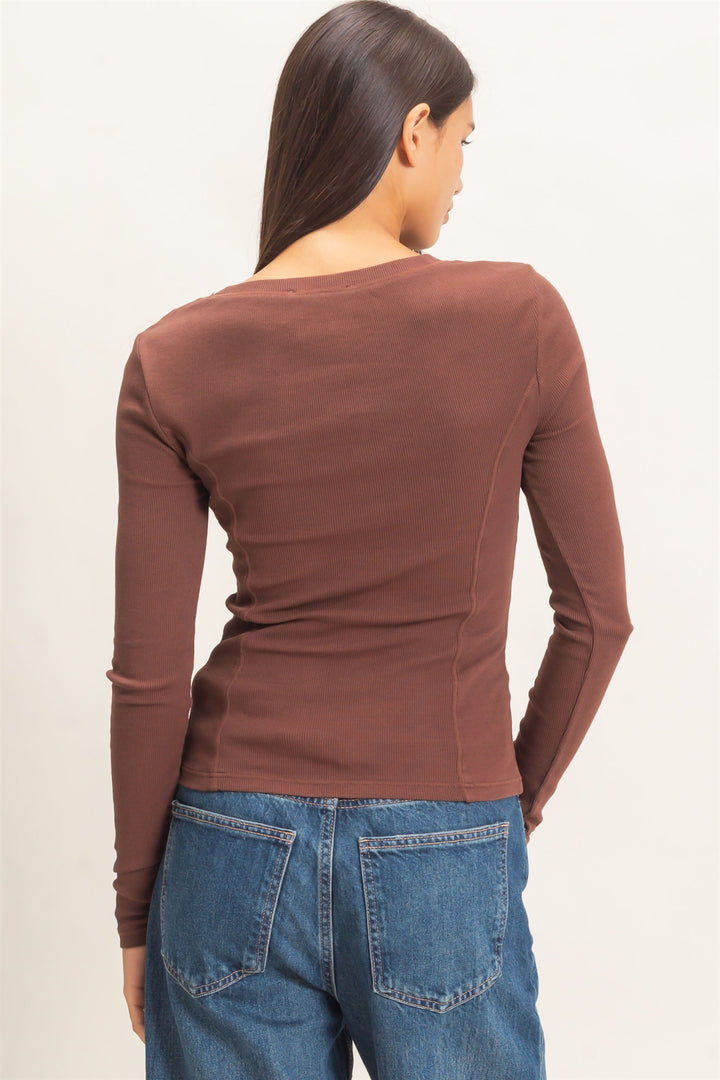 Scoop Neck Long Sleeve Top
