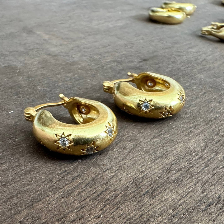Gold Plate Star Hoops
