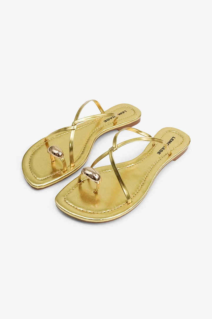 Criscross Gold Toe ring Sandals