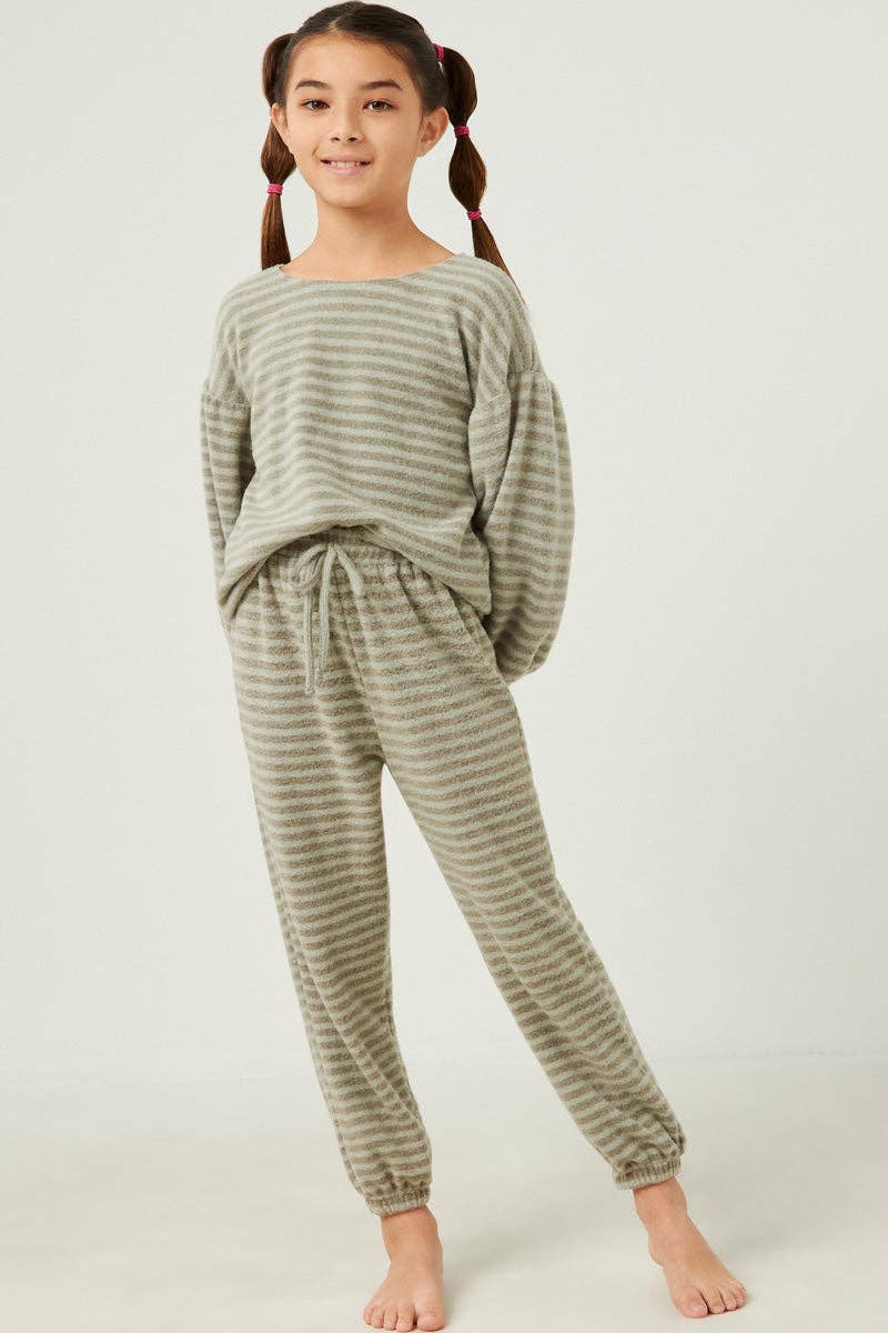 Girls Brushed Stripe Knit Top