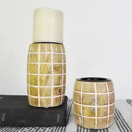 Mango Wood Candle Holder