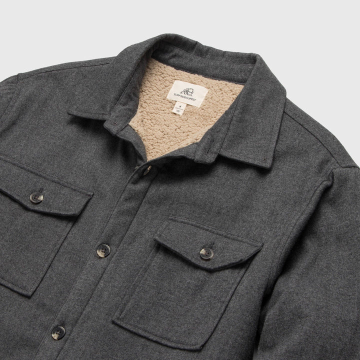 Button Up Sherpa Lined Jacket