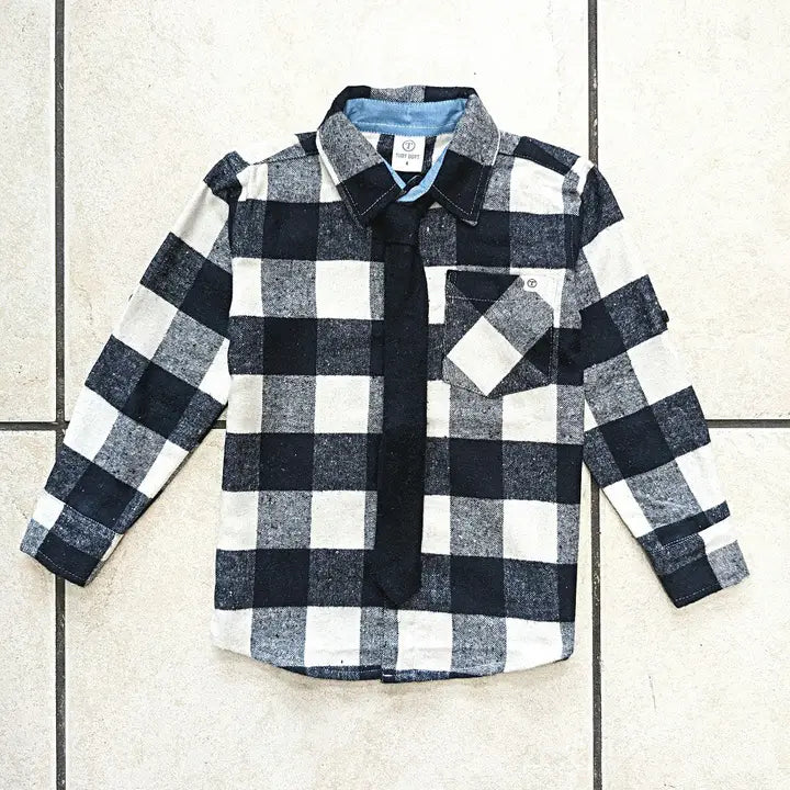 Flannel Shirt w\ Removable Tie