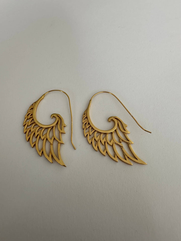 18k Gold Plated Angel Wings Earrings