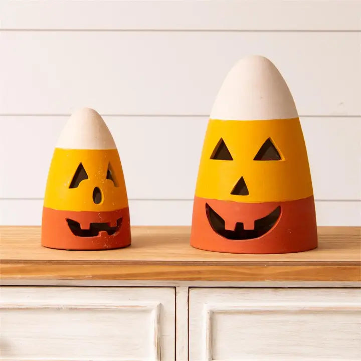 Candy Corn Jack O' Lanterns (Set of 2)