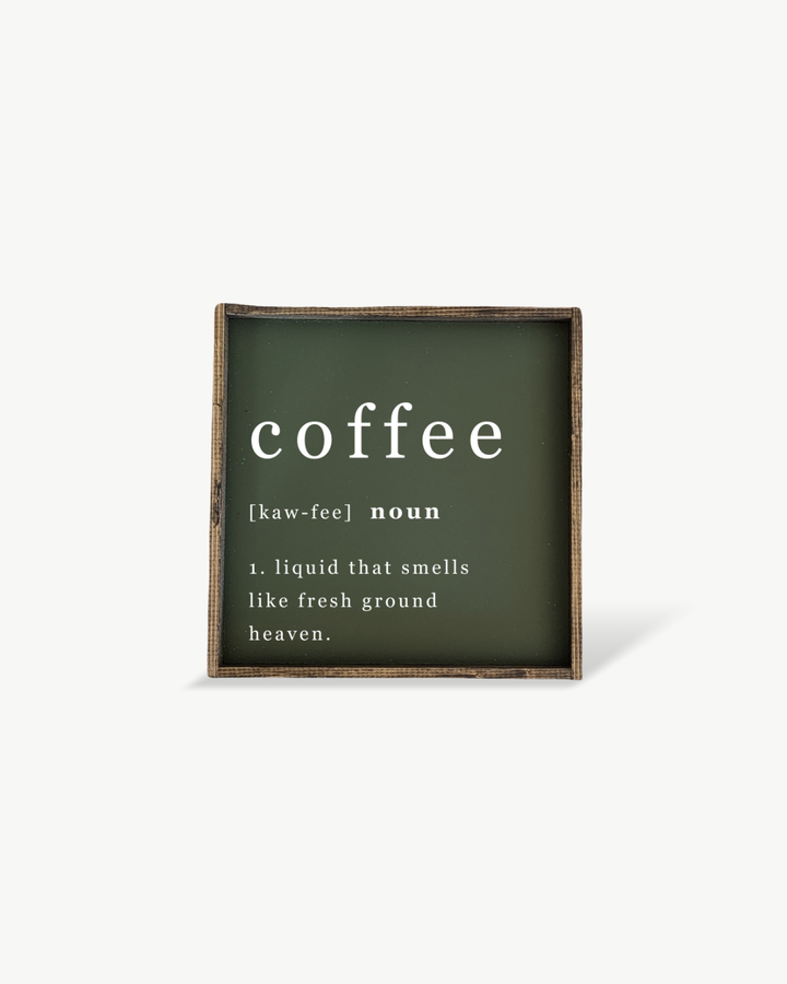 Coffee Noun Sign White
