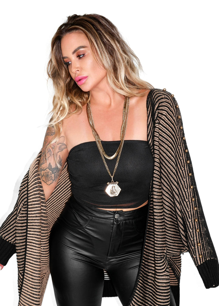 STUDDED STATEMENT CARDIGAN