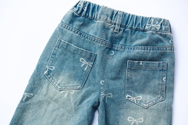 Straight Leg Bow Jeans