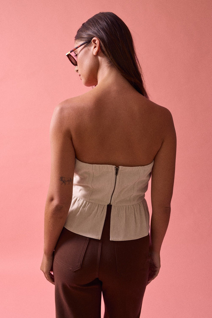 Strapless Corset Peplum Top