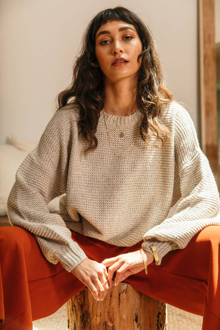 Crew neck Drop Shoulder Sweater