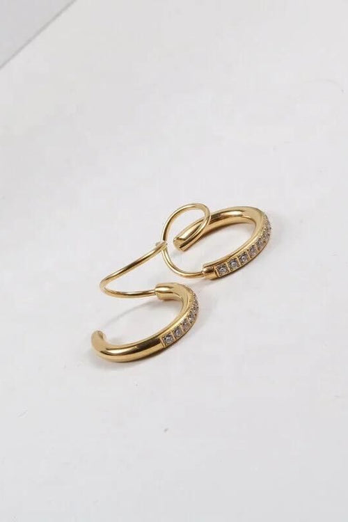 DOUBLE HOOP DIAMOND EARRINGS