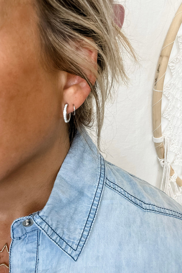DOUBLE HOOP DIAMOND EARRINGS