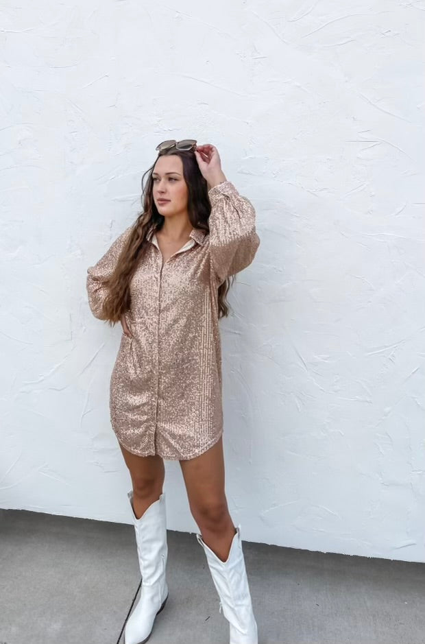 Collard Sequin Dress