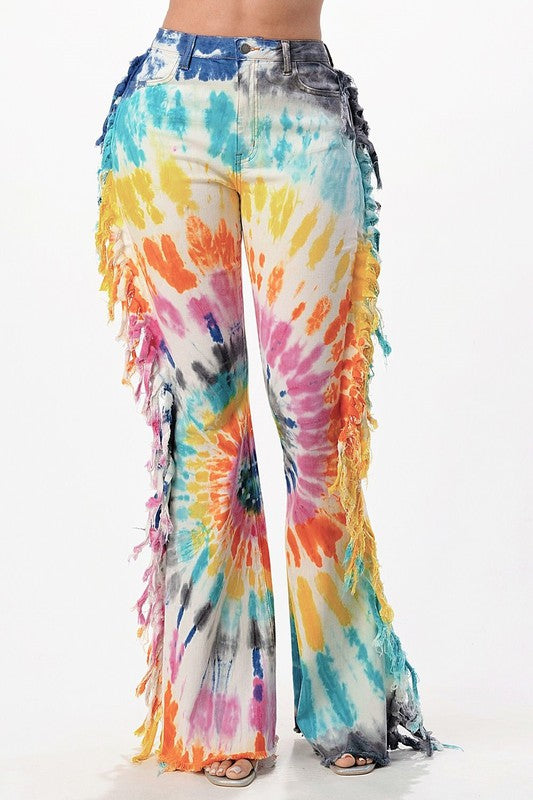 Rainbow TyeDye Tassel Flare
