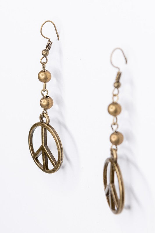 Peace Earring Bronze
