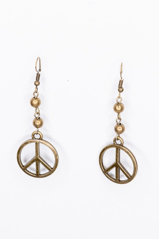Peace Earring Bronze
