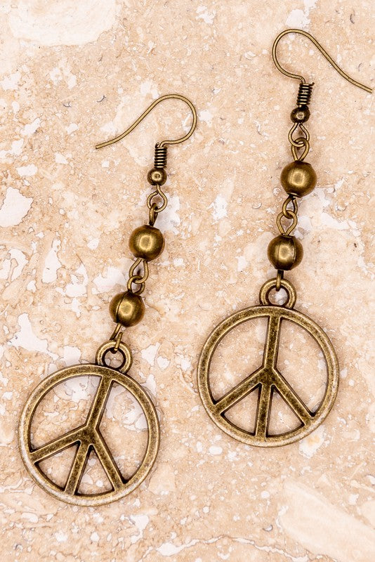 Peace Earring Bronze