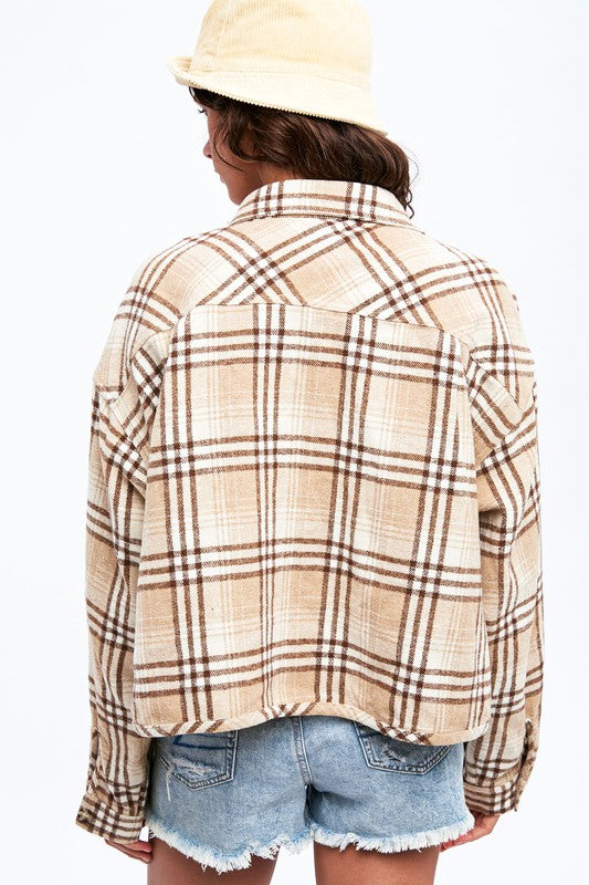 Plaid Crop Shacket