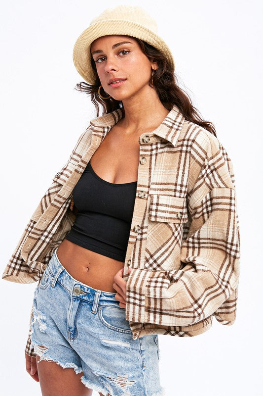 Plaid Crop Shacket