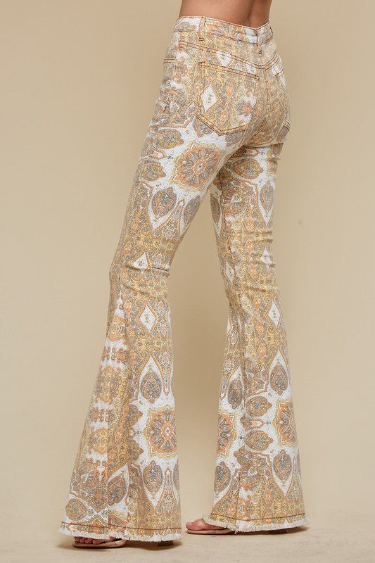 Mandala Daisy Printed Flares