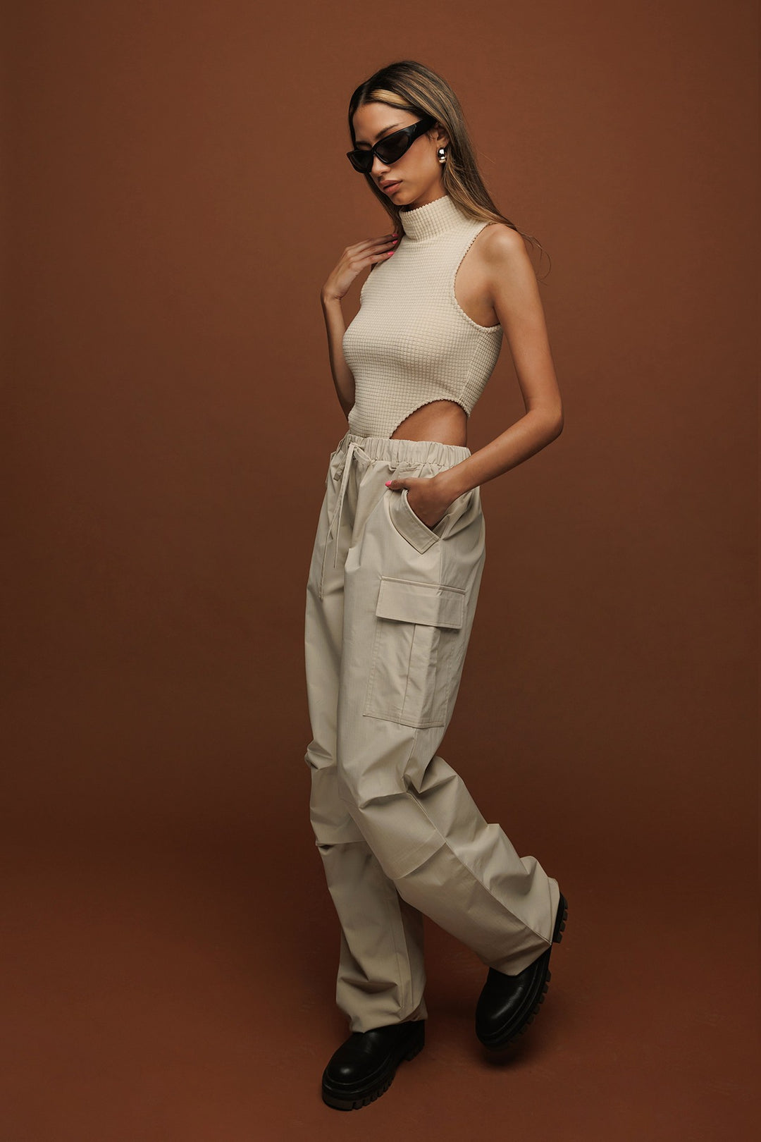 Wide Legs Parachute Cargo Pants