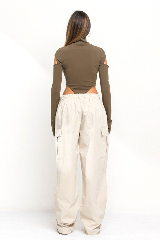 Wide Legs Parachute Cargo Pants