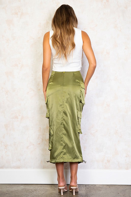 Ruched Front Parachute Skirt