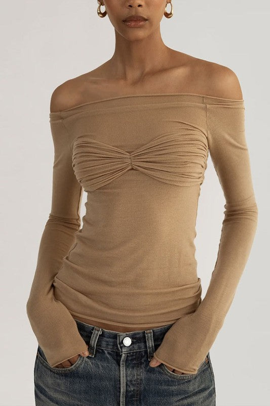 Sheer Off Shoulder Shirt