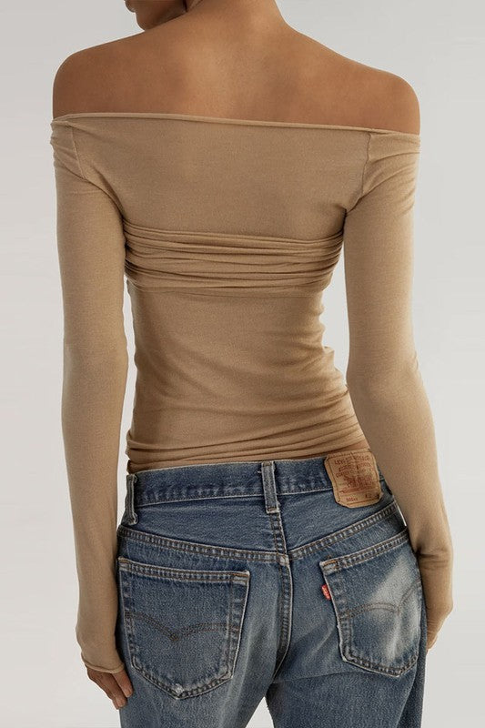 Sheer Off Shoulder Shirt
