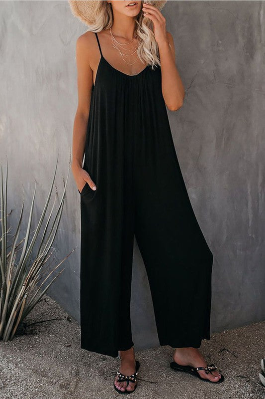 Spaghetti Strap Loose Fit Jumpsuits
