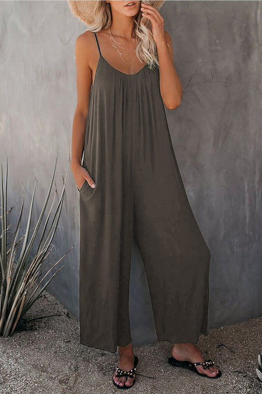Spaghetti Strap Loose Fit Jumpsuits