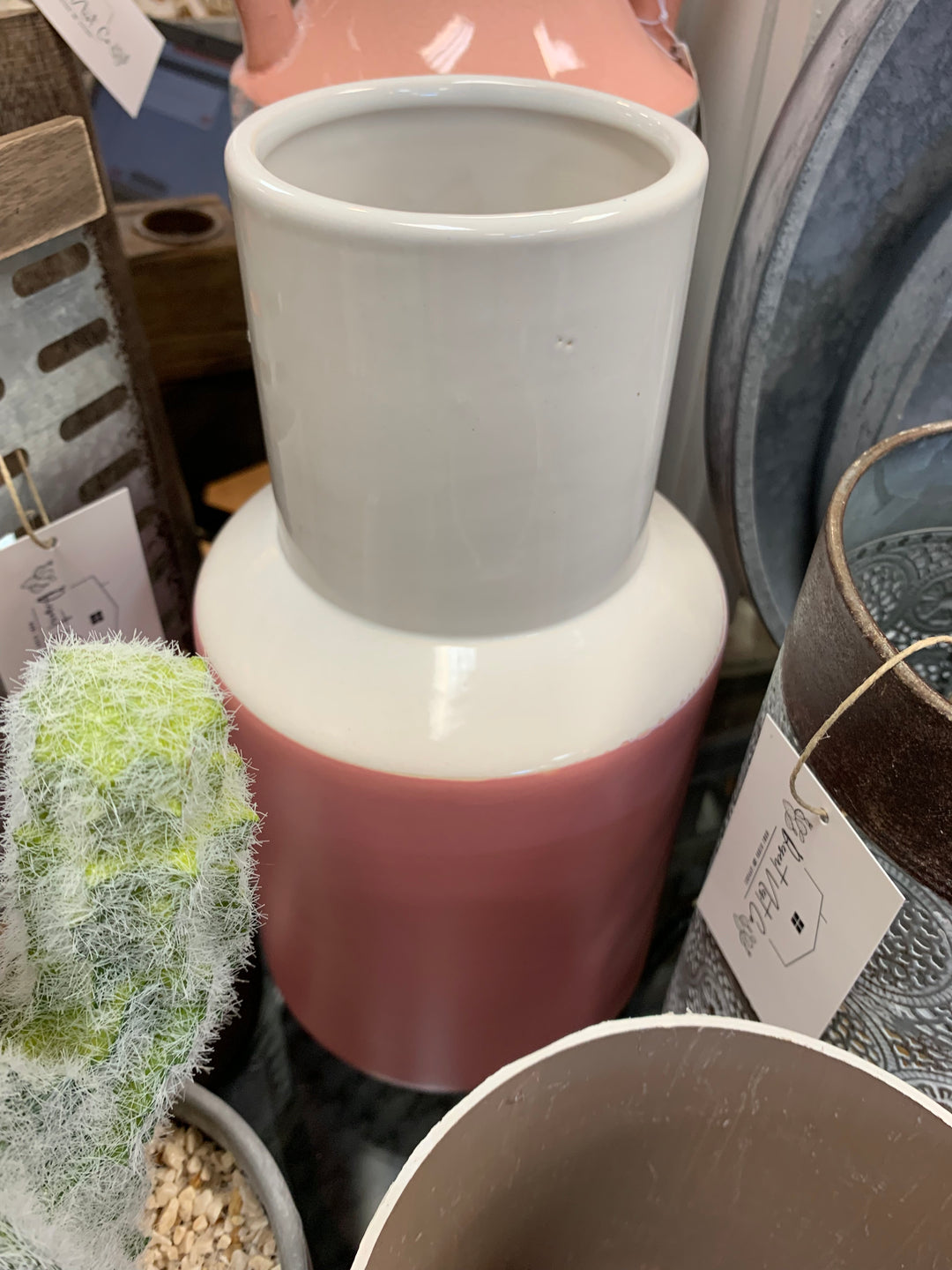 Pink and White Vase