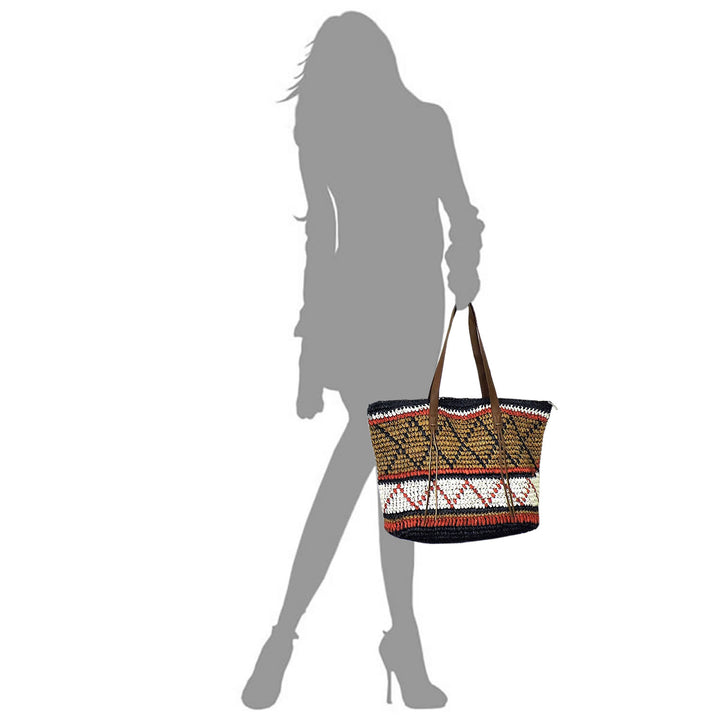 Multi Tone Tribal Like Design Tote Bag